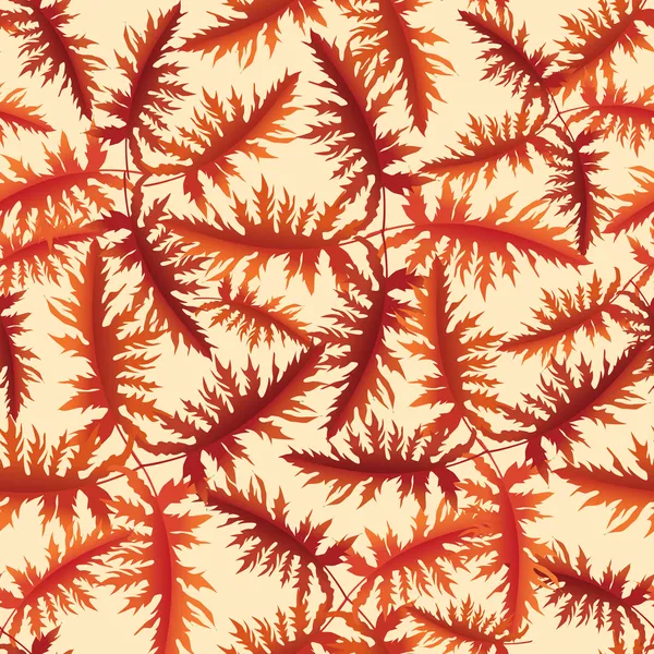 Helecho de otoño deja patrón sin costuras. fondo floral — Archivo Imágenes Vectoriales