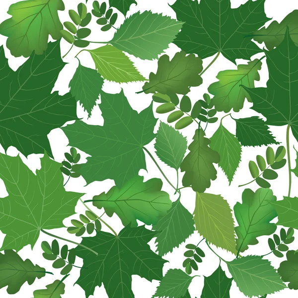Geïsoleerde bladeren vector naadloze achtergrond. zomer aard decoratief patroon. — Stockvector