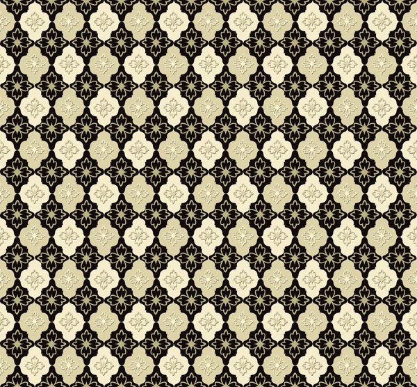 Abstrakte geometrische Retro-Textur. nahtloses Muster. Blumenblitz-Ornament. Spitze Vintage Hintergrund — Stockvektor