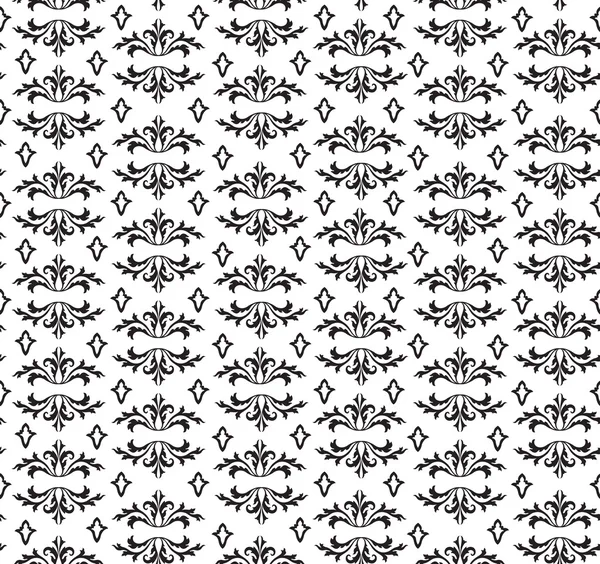 Abstracte geometrische retro textuur. naadloze patroon. Floral bliksem sieraad. zwarte en witte bloem achtergrond — Stockvector