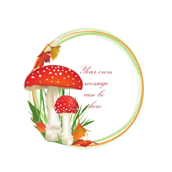 Mushrooms frame — Stock Vector