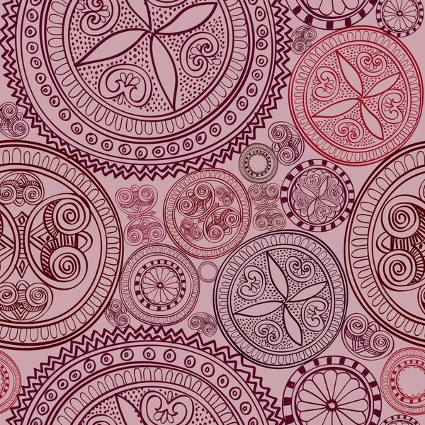 Cirkel geometrische patroon. Floral lijn textuur. — Stockvector