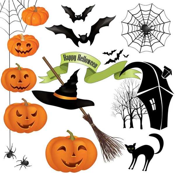 Halloween icons vector set. — Stock Vector