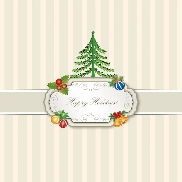 Різдвяна листівка з ялинкою — стоковий вектор
