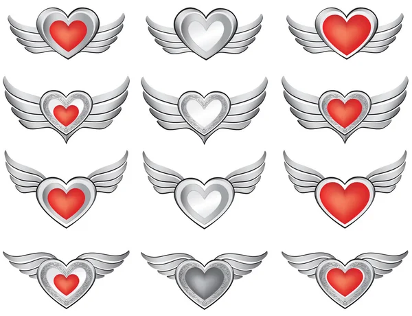 Hjärta med vingar — Stock vektor