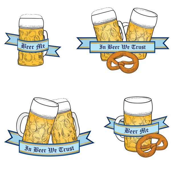 Octoberfest sör ikon készlet — Stock Vector