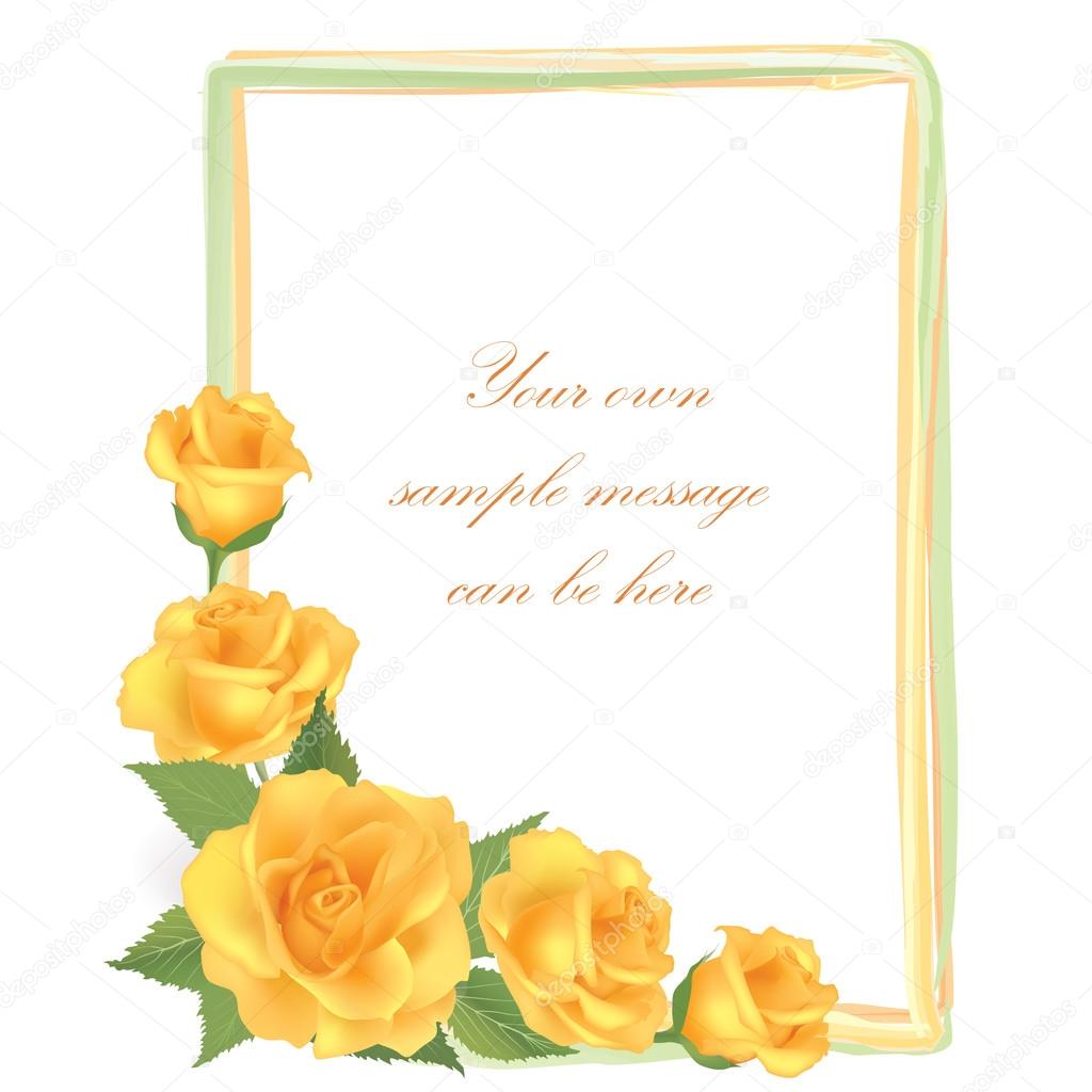 Yellow Rose Frame Vector Image By C Yokodesign Vector Stock 42519633