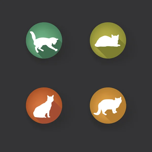 Set di icone per gatti — Vettoriale Stock