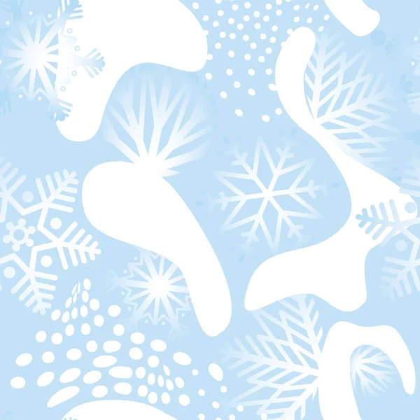 Winter Snow Seamless Pattern Christmas Holiday Snowflakes Decorative Background — Stock Photo, Image