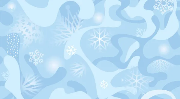 Sneeuw Naadloos Patroon Abstract Bloemenwinter Patroon Met Stippen Sneeuwvlokken Seizoensgebonden — Stockfoto