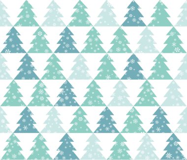 Yeni Yıl Ağacı ile Noel ikonsuz desen. Doğa Dekorasyonlu Mutlu Kış Tatili Duvar Kağıdı. Firavun Ağacı dalı geometrik fayanslı arkaplan tasarımı