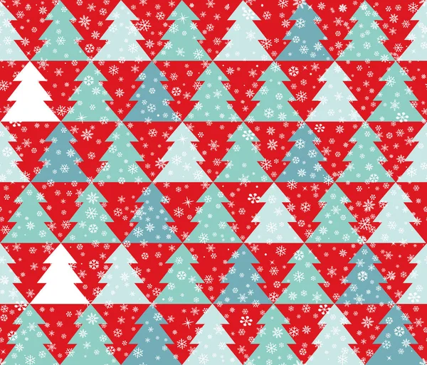 クリスマスアイコン新年ツリーとシームレスなパターン 自然の雪の装飾要素と幸せな冬の休日の壁紙 クリスマスフェアツリー幾何学的な背景タイルのデザイン — ストック写真