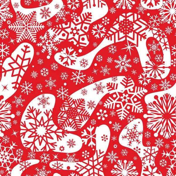 クリスマスのアイコンの休日のシームレスなパターン 冬の雪の装飾の背景 クリスマスの休日の雪片装飾的な背景 — ストック写真