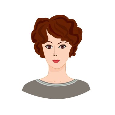 Avatar. Face Icon. Female social profile of business woman illustration. Woman portrait. Business character icon.