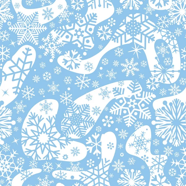 Зимний Снег Бесшовный Узор Рождественские Праздники Точками Снежинками Морская Текстура — стоковое фото