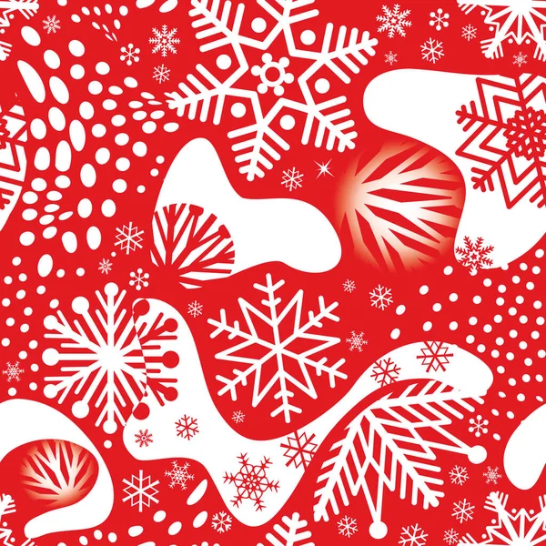 冬雪无缝图案 圣诞假期的模式与点和雪花 季节性的画质 寒假背景 圣诞系列中艺术时尚的降雪背景 — 图库照片