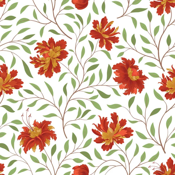 Floral Pattern Flower Seamless Background Flourish Ornamental Fall Garden Texture Stock Image