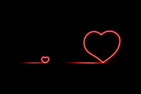 Srdce Tvar Neon Světlo Abstraktní Pozadí — Stock fotografie