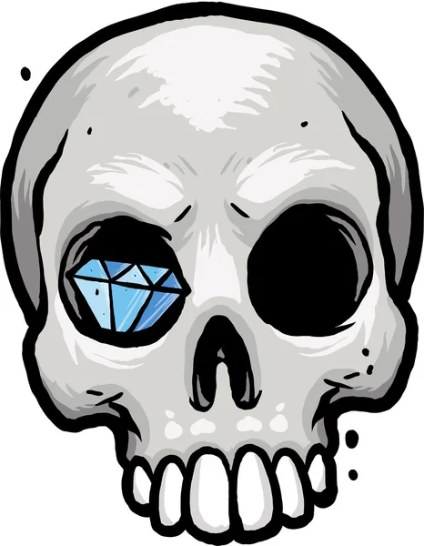 Cráneo con diamante —  Fotos de Stock