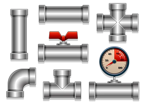 알루미늄 파이프 컬렉션 — 스톡 벡터