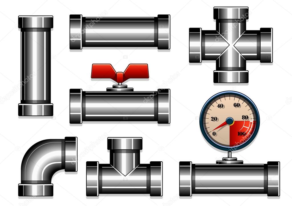 Vector steel pipes collection Stock Vector by ©yurakr 18513843