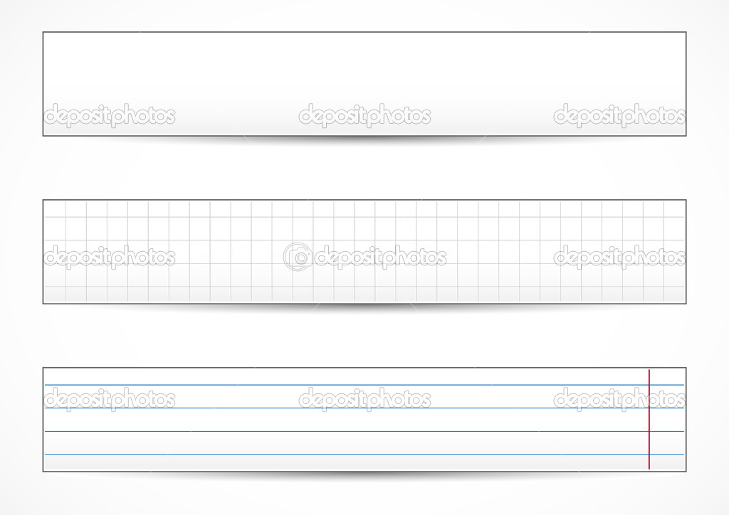 Three white vector banners