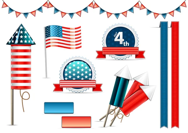 Independence day objects collection — Stock Vector