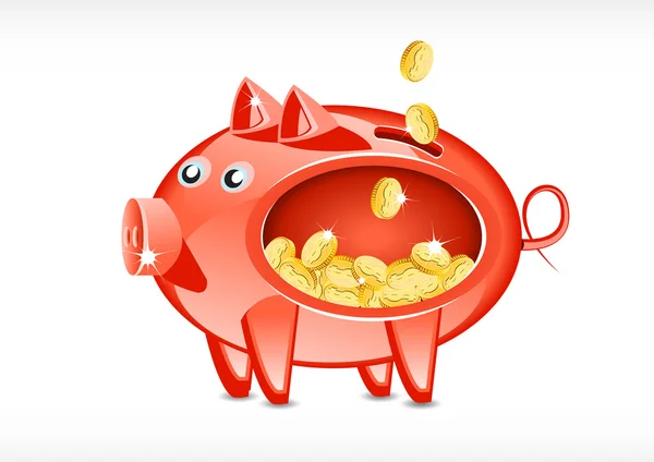 Свинья с деньгами — стоковый вектор