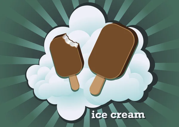 Icecream sur nuage — Image vectorielle