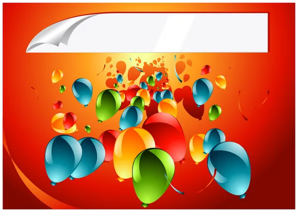 Orange background with baloons — Stock Vector