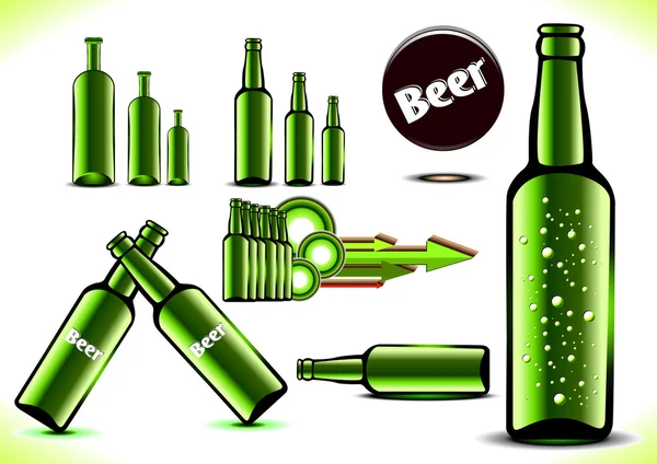 Bottiglie di birra — Vettoriale Stock