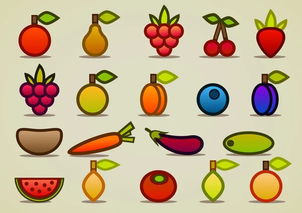 फळे आणि भाज्या — स्टॉक व्हेक्टर