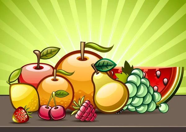 Frutas ilustración uno — Vector de stock