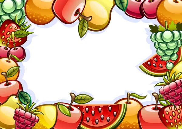 Fondo con frutas uno — Vector de stock