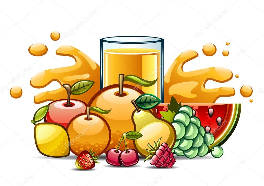 natural juice and fruits one