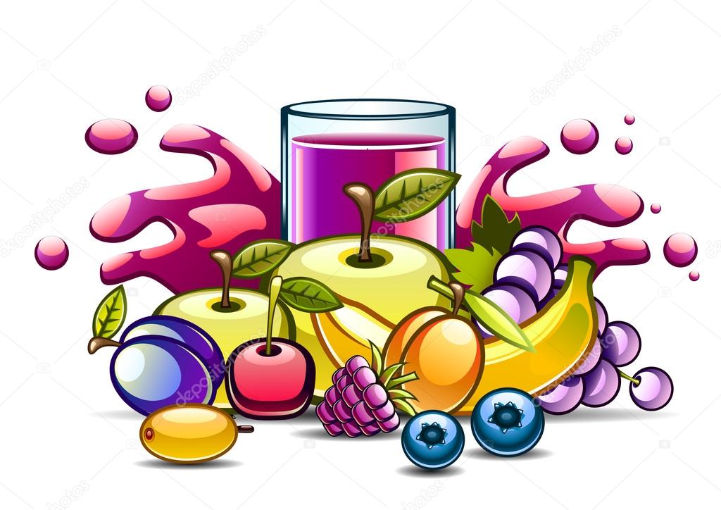 natural juice and fruits two