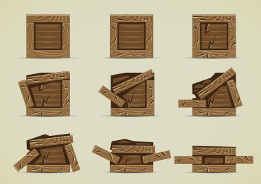 broken dark brown box collections clipart
