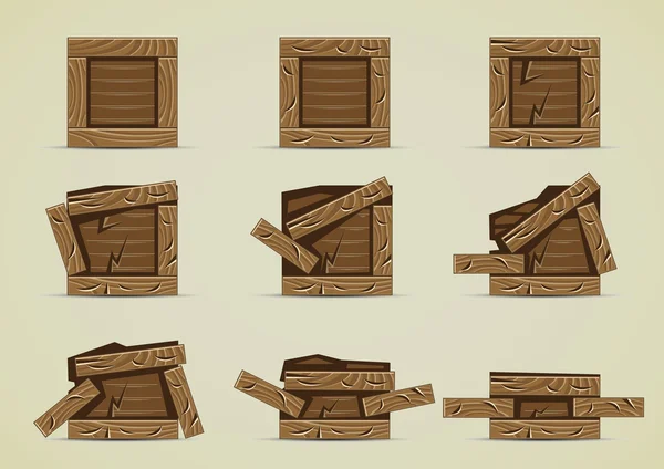 Сломанные темно-коричневые коробки — стоковый вектор