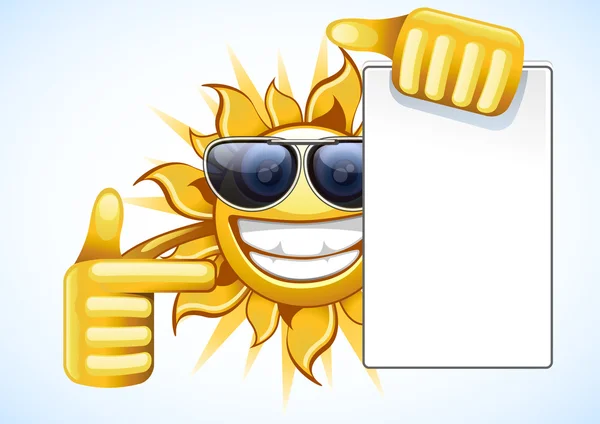 Summer sun with list — Stock Vector
