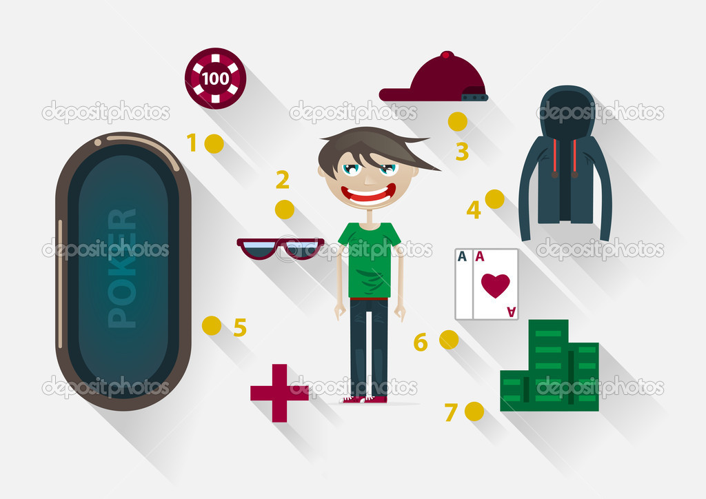 Flat design poker