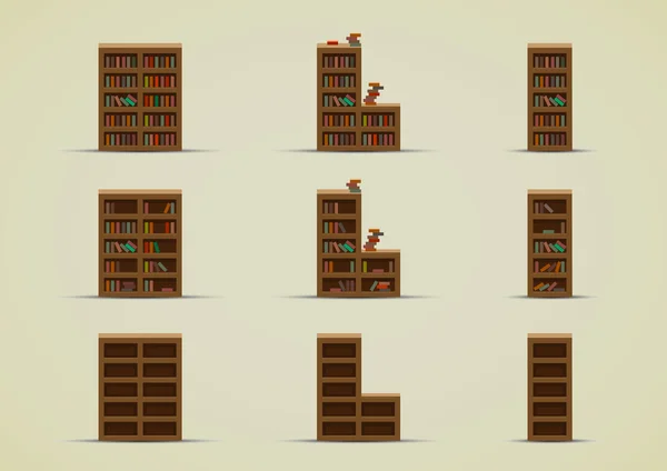 Шкафы для книг — стоковый вектор