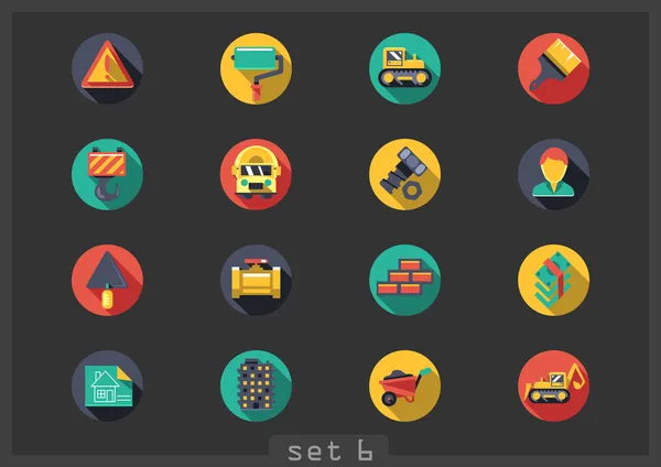 Construction flat icons — Stock Vector