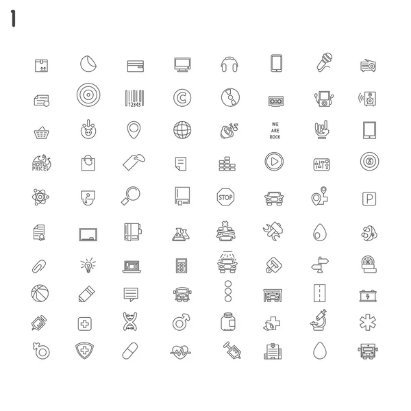 Line flat icons — Stock Vector