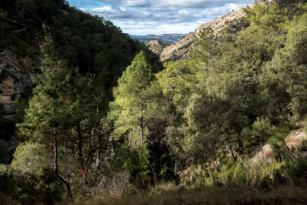 Bergsvägar Los Ports Berg Teruel Provinsen — Stockfoto