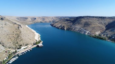 Aerial view of Halfeti in Sanliurfa Turkey