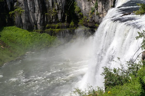 Cachoeira Upper Mesa Falls Idaho Durante Verão — Fotografia de Stock