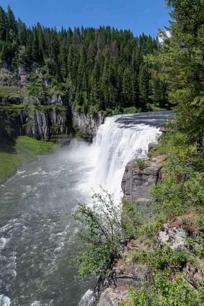 Wasserfall Upper Mesa Falls Idaho Sommer — Stockfoto