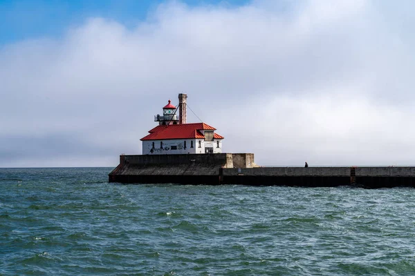 Гавань Дулут South Outer Breakwater Lighthouse Озері Верхнє Парку Канал — стокове фото