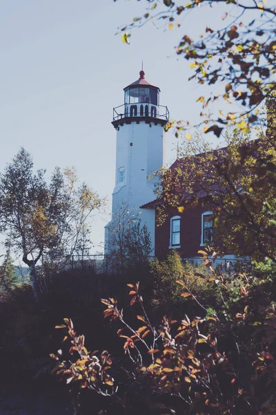 Маяк Eagle Harbor Lighthouse Озері Верхнє Мічигані — стокове фото