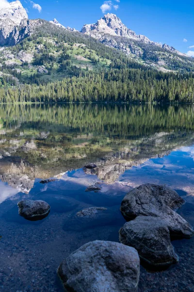 Grand Teton Nemzeti Park Kilátás Bradley Lake Egy Gyönyörű Alpesi — Stock Fotó